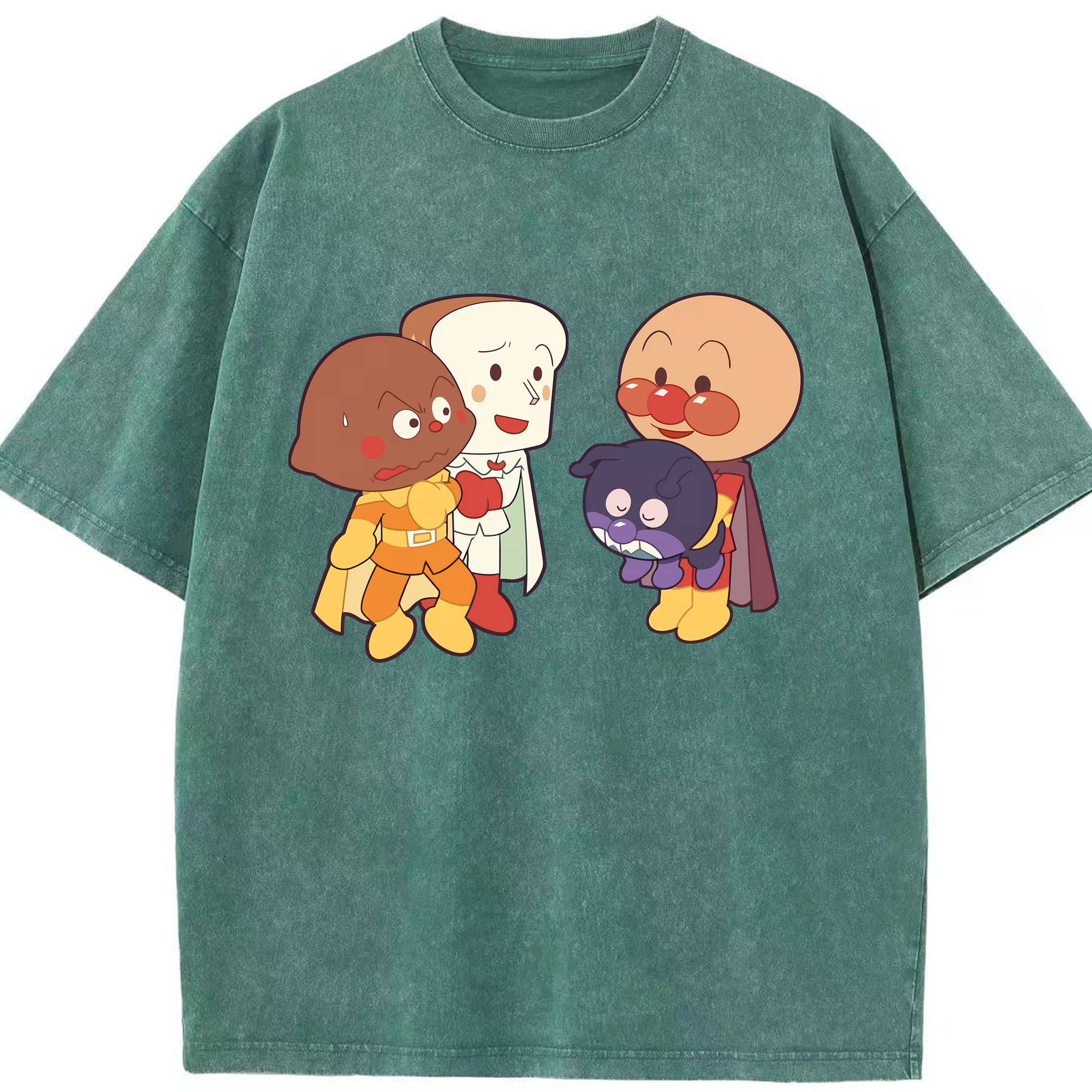 （画像用） アンパンマン Anpanman 綿100% ヴィンテージ風 半袖Tシャツ（フロントプリント）